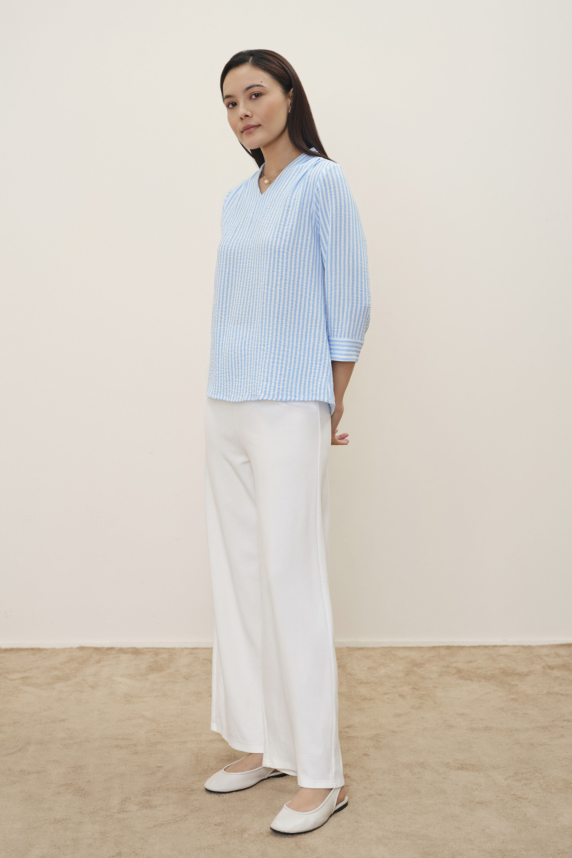 Priscilla Striped Top, Blue, image 3